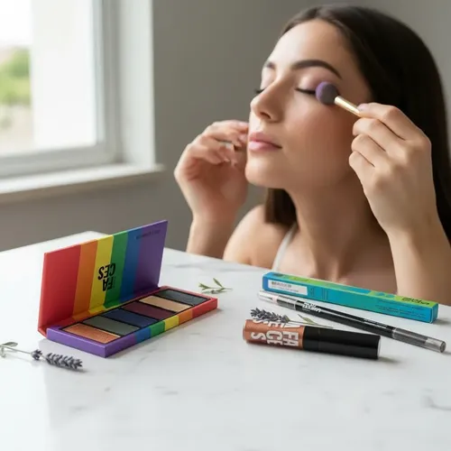 Kit Maquillaje Natura Faces Paleta Delineador Y Gloss Labial