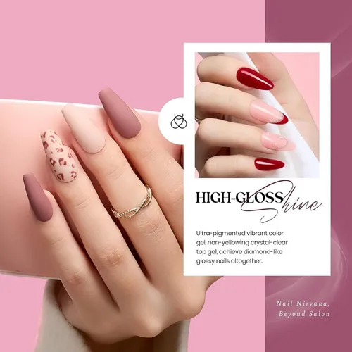 Set 20 Esmaltes Gel Uñas Tonos Neutros Brillo Mate
