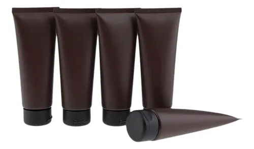 Envases De Viaje Cosméticos De Tubo Blando Marrón De 100 Ml,