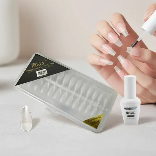 Tips Soft Gel Matte Cortos Mely Para Manos Y Pies 240U Almendra