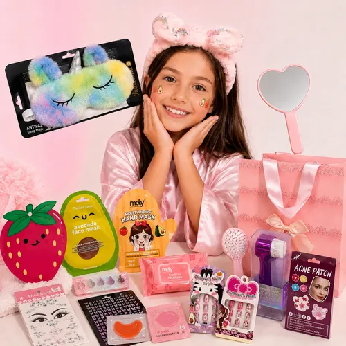 Set Skincare Spa Para Niñas Con Mascarillas 100% Veganas 21u