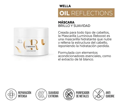 Máscara Capilar Wella Oil Reflections Brillo 150ml