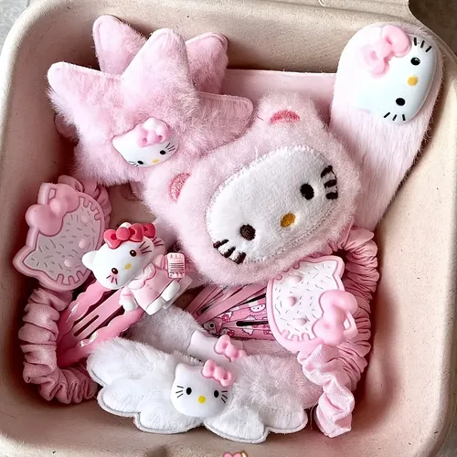 14 Clips Para Hello Kitty Camisa Rosa Regalo San Valentín 14 Piezas