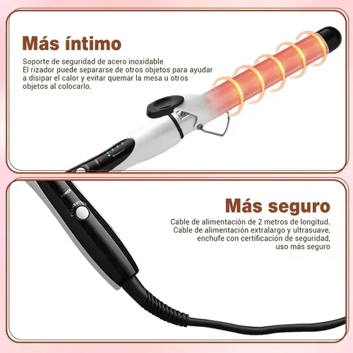 Tenaza Rizadora De Cabello De Cerámica De 25mm Pantalla