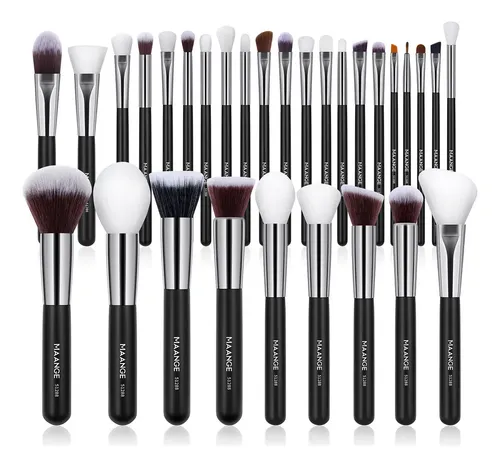 Kit De 30 Brochas De Maquillaje Profesionales Para Maquillaj Negro