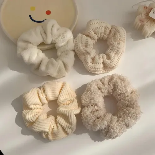 Juego De 7 Gomas De Pelo De Felpa Para Mujer Y Niñas
