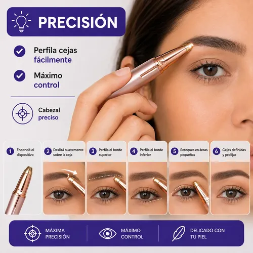 Kit Depiladora Electrica Facial Mujer Cejas Bozo Portátil