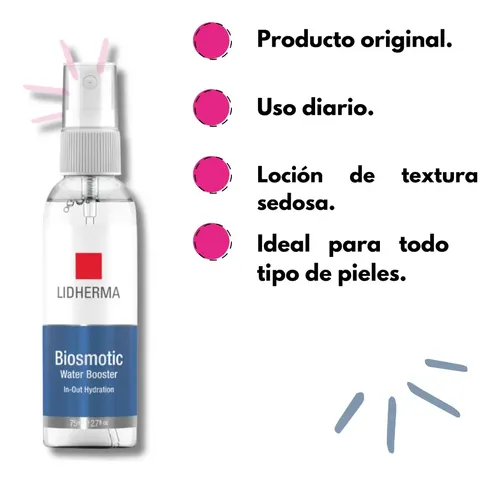 Loción Biosmotic Hidratación Intensa Water Booster Lidherma Tipo de piel Seca, Normal, Grasa, Mixta