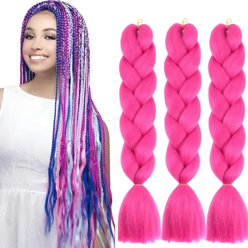 Kanekalon Extension Pelo Termico Trenza Africana 60cm Lfme Fucsia A 18