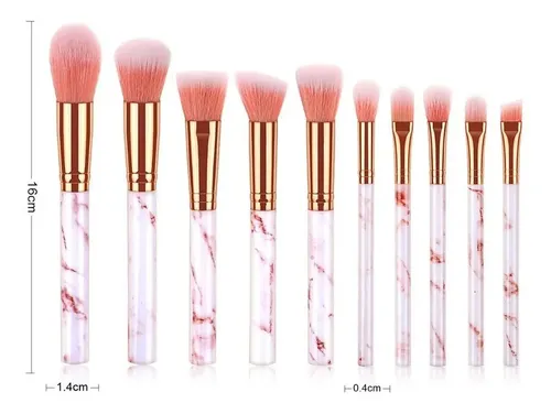Set 10 Brochas Pinceles Excelente Calidad Con Estuche