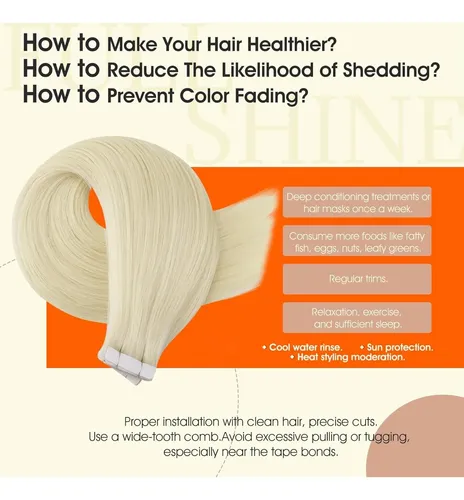 Extensiones De Cabello Humano Full Shine Cinta Rubio 14