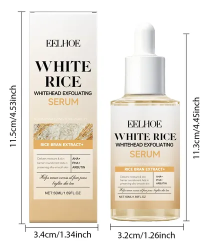 Set De Sérum Exfoliante De Arroz Blanco Y Negro Bha Niacinamide P