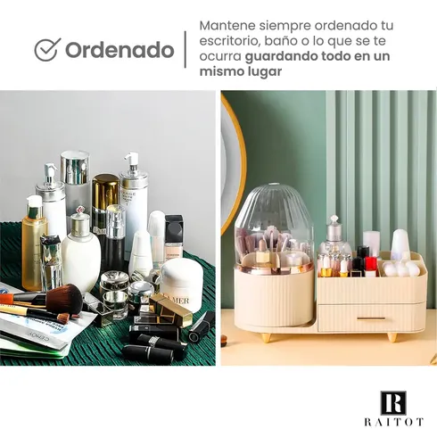 Organizador Maquillaje Porta Cosmetico Giratorio Escritorio