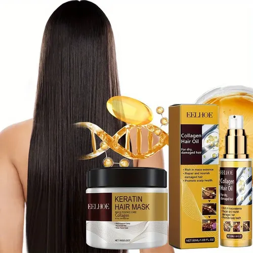 Mascarilla Keratina Aceite Colágeno Hidratante Cabello