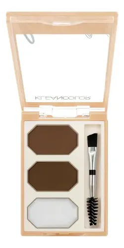 Kleancolor Kit De Cejas Con Polvo, Cera Y Aplicador Marrón