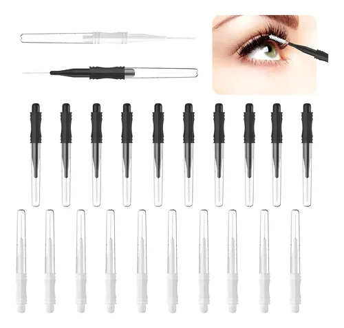 20 Cepillos Micro Para Cejas Canipha Con Tapa Y 2 Tamaños