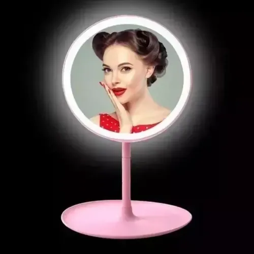 Espejo De Maquillaje Luz Led Touch Usb Regulable Aro Led