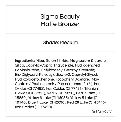 Polvo Bronceador Mate Sigma Beauty, Bronceador Ligero De Lar