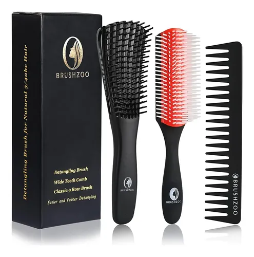 Cepillo Desenredante Brushzoo Para Cabello Rizado Con Cepill