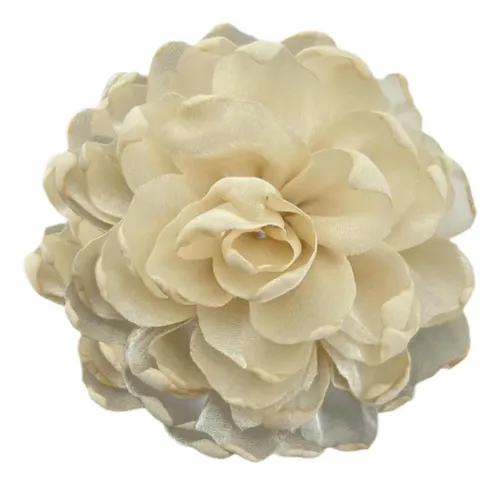 2 Broche De Flores Con Pinza Para El Pelo Para Mujer, Beige