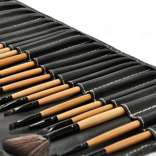 Set Completo 24 Brochas Maquillaje Pinceles Estuche Make Up