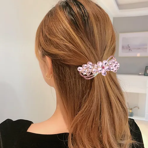 Pinza Para El Pelo Con Strass, Fijación Segura