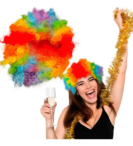 2026 Peruca Afro Clown Multicolor Tamanho Único Fantasia