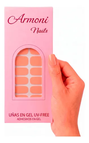 Stickers De Uñas Gel X22 Adhesivas Armoni Nails Sin Lámpara