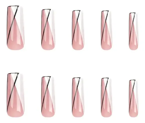 Uñas Artificiales Minimalistas De Estilo Francés En Capas