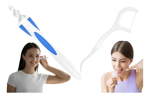 Limpia Oídos Reutilizable Kit 360° Cepillo Hilo Dental X60