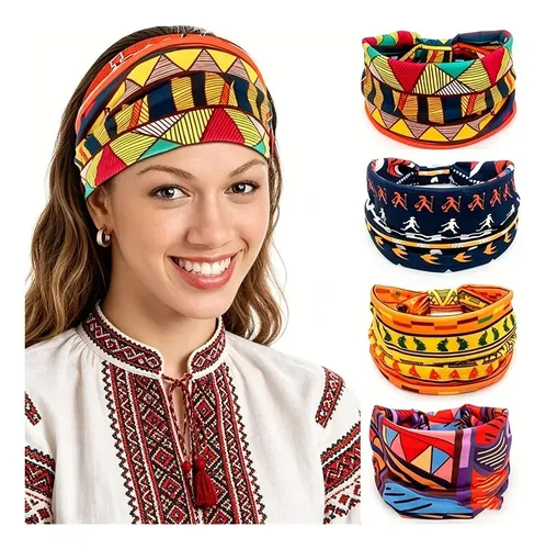 4 Cintas De Pelo Estilo Africano Diademas/htq