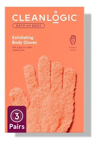 Guantes Exfoliantes Cleanlogic 3 Pares Coral/esmeralda