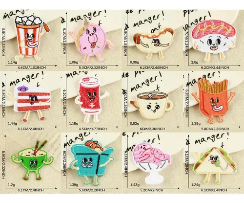 22 Apliques Para Coser Tartas De Café, Bordados, Postres, Pl