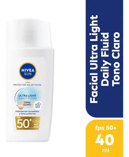 Nivea Sun Fps 50 Facial Ultra Light Fluid Tono Claro