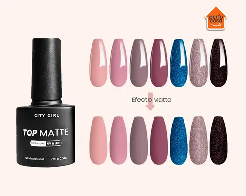 Esmalte Top Coat Efecto Matte Semipermanente City Girl 7ml