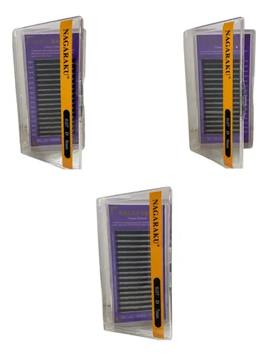 Kit Nagaraku Extensiones De Pestañas Clásicas 0.07 Curva D Largos 7 Al 9 Mm