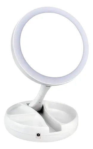 Espejo Luz Led Maquillaje Tocador Con Aumento Plegable Usb M