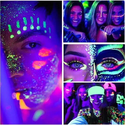 Delineador Uv Glow Neon Blanco 8 Colores