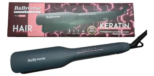 Plancha Alisadora Babyverse PP-0009 Negro Cerámica Antiestática 230°C