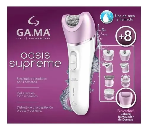 Depiladora Eléctrica Ga.ma Oasis Supreme Usb 8 Accesorios Color Blanco/Violeta