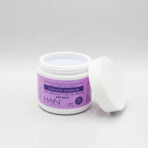 Baño De Crema Han Keratina Y Oro De Argan Anti Frizz 200g