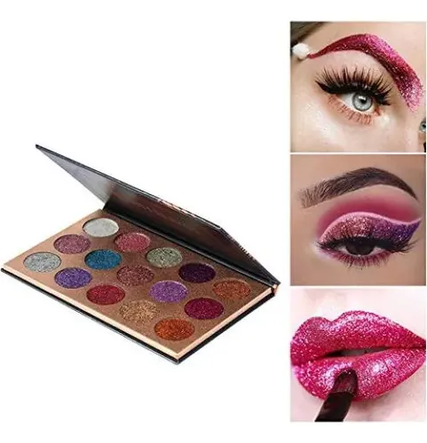 Paleta De Sombras Glitter 15 Colores Bestland