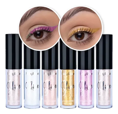 Pack Delineadores Líquidos En Gel Glitter Shine Ruby Rose