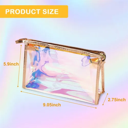 5 Pzs Bolsas Maquillaje Holográfico Iridescente Organiza