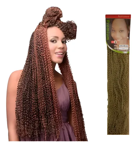 Pelo Cabello Kanekalon Afro Rizado, Rizo Rulo Trenzado