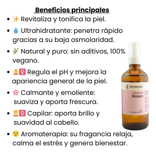 Hidrolato De Rosas Arvensis 100cc Tónico Hidratante Facial