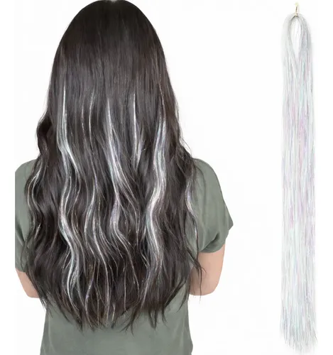 Extensiones Tinsel Dorado Para Pelo Brillante 45cm Multicolo