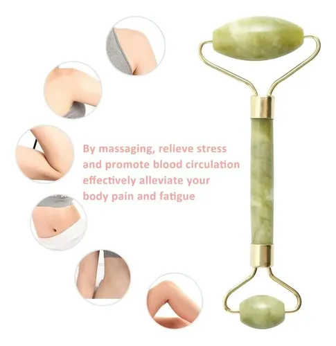 Masajeador Facial Piedra De Jade Roller Rodillo Corporal