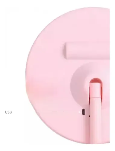 Espejo De Maquillaje 3 Modos Luces Led  Con Base Carga Usb