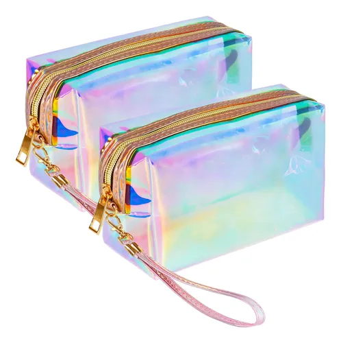 Bolsa De Maquillaje Hrx, Transparente, Iridiscente, Holográf
